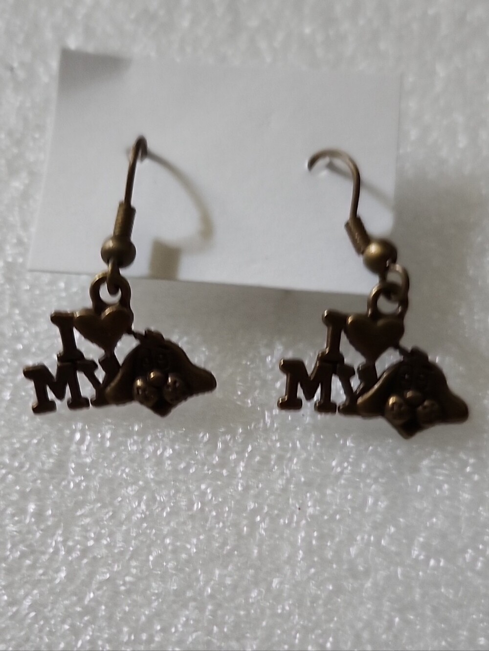 Hand Crafted Bronze Dog Lover Drop Earrings